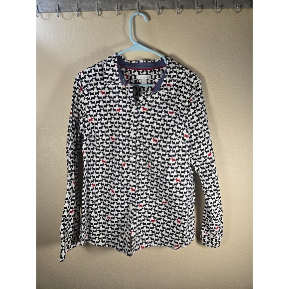 Charter Club Tops - Charter Club Womens Size L Scottish Terrier Print Button Up Long Sleeve Shirt